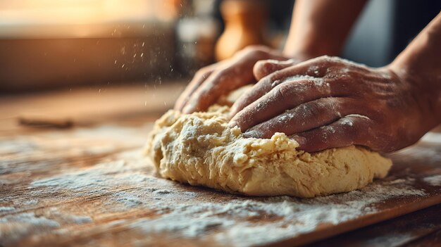Mâini care frământă aluat